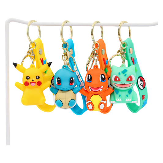 Cartoon Pikachu Silicone Keychain Pokémon Mini Figure Bag Charm Pendant