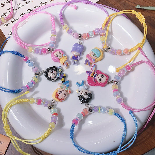 K-POP Demon Hunter Bracelet Cute Adjustable Handwoven Dopamine Style Kids Jewelry