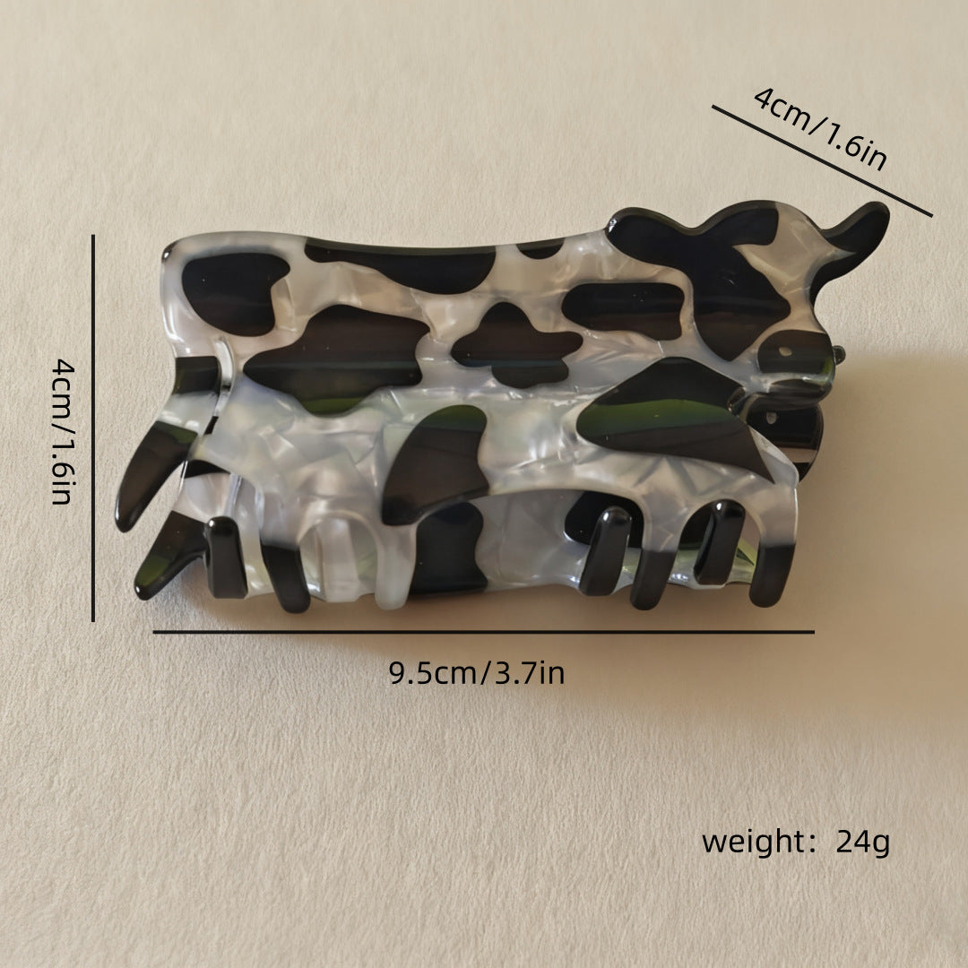 Cow Print Hair Clip Acrylic Claw Clip, Fun Animal Hair Accessory for Women & Girls