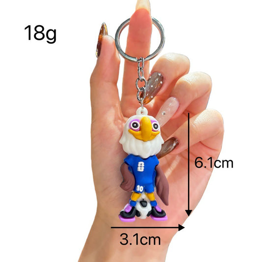 2026 World Cup Mascot Keychain Mexico USA Canada Soccer Fan Souvenir Pendant Memorabilia Bag Charm