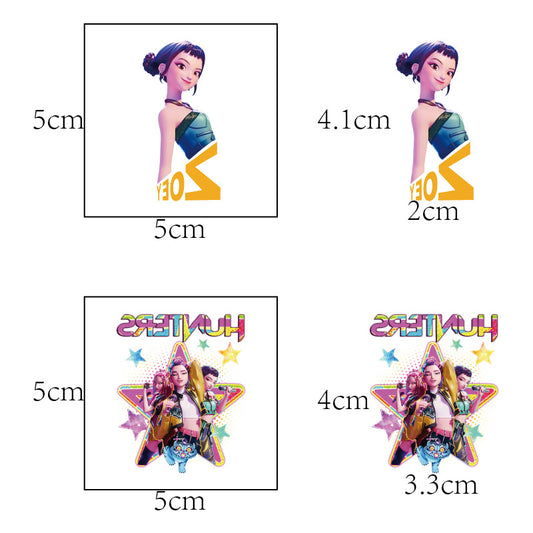 K-Pop Demon Hunters Temporary Tattoo Stickers 20 Sheets Cartoon Water Transfer Tattoos