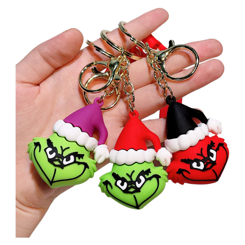 2025 Christmas Grinch Silicone Keychain Plush-Inspired Bag Charm & Accessory