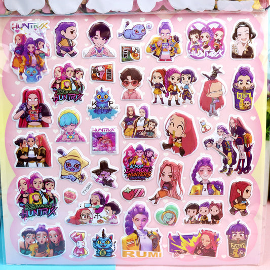 K-Pop Demon Hunters 3D Puffy Stickers Kids Cartoon Layered DIY Anime Movie Merchandise Stickers