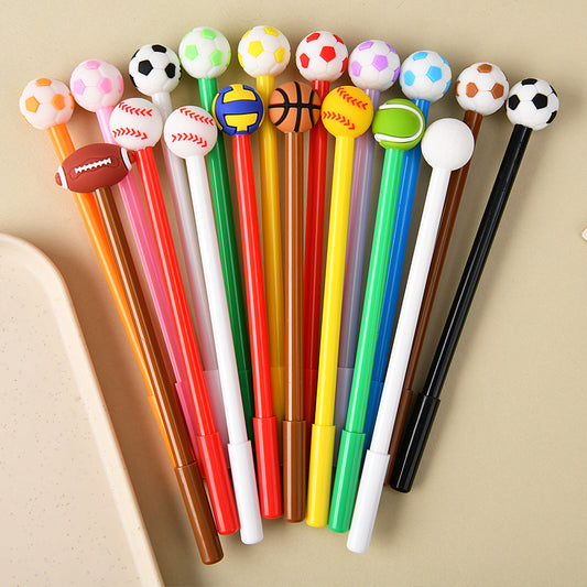 Sports Ball Silicone Top Gel Pen Black Ink Creative Ballpoint Pen