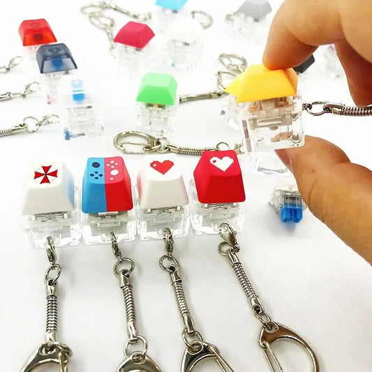 Clicky Keycap Mechanical Keyboard Switch Fidget Keychain Press Button Bag Charm