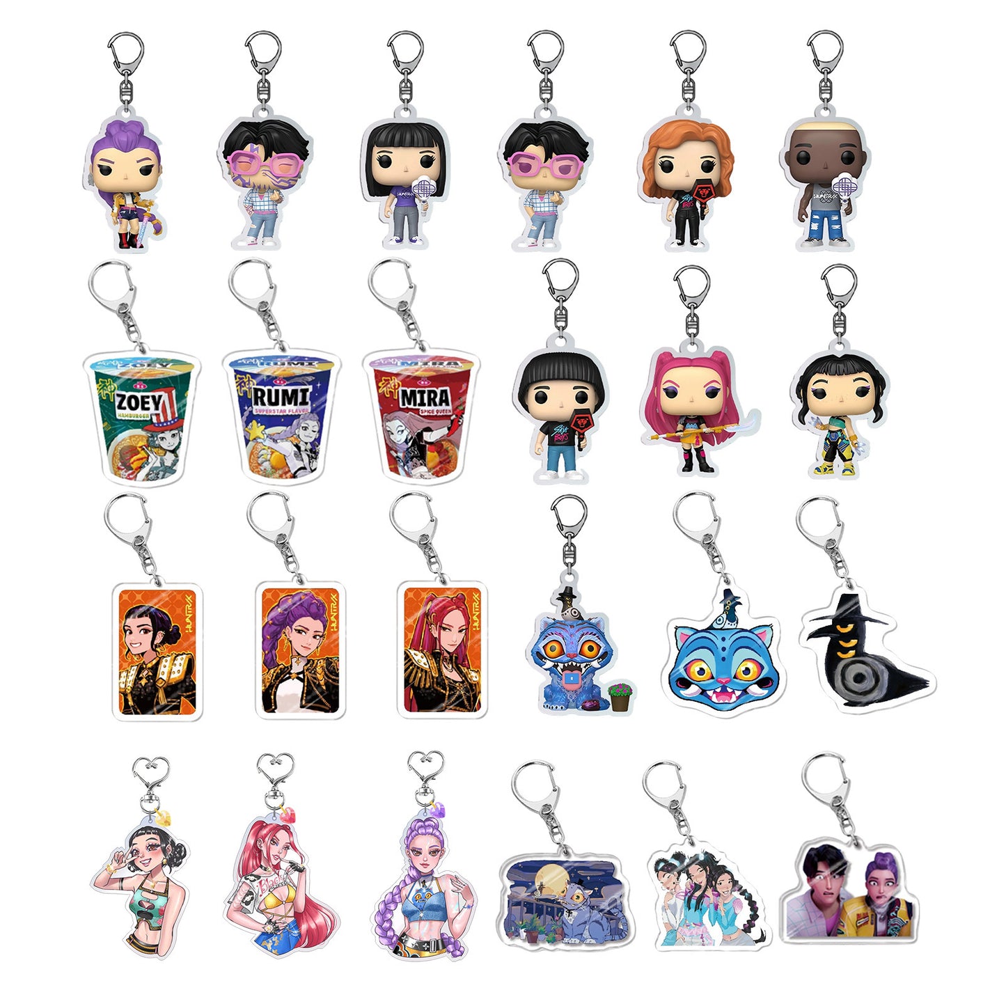 K-Pop Demon Hunters Christmas Advent Calendar Blind Box – Acrylic Car Keychain Ornament