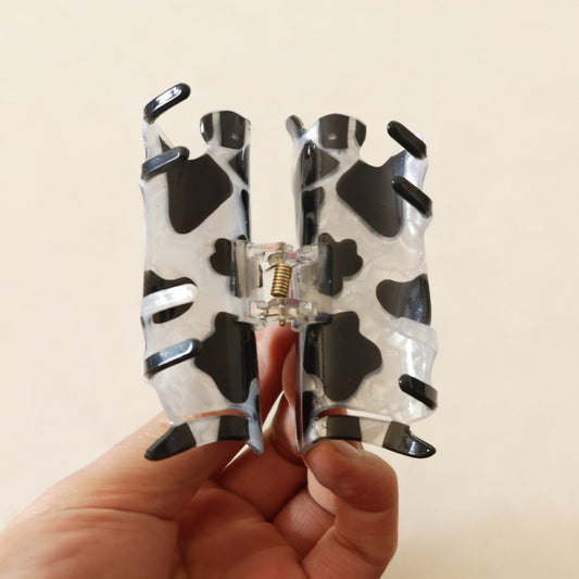 Cow Print Hair Clip Acrylic Claw Clip, Fun Animal Hair Accessory for Women & Girls
