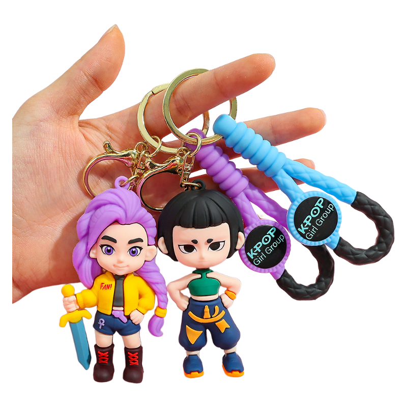 K-Pop Demon Hunters PVC Silicone Keychain Backpack Charm Trendy Merchandise