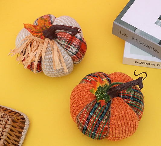 Colorful Fabric Pumpkin Decorations Fall Harvest Thanksgiving Halloween Decor Props