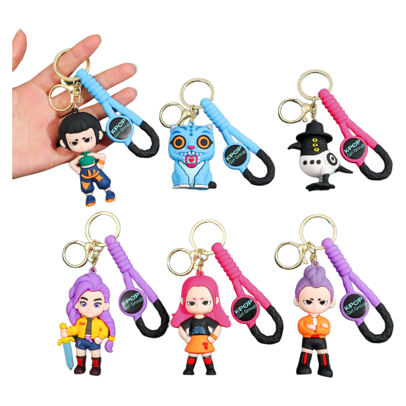 K-Pop Demon Hunters PVC Silicone Keychain Backpack Charm Trendy Merchandise