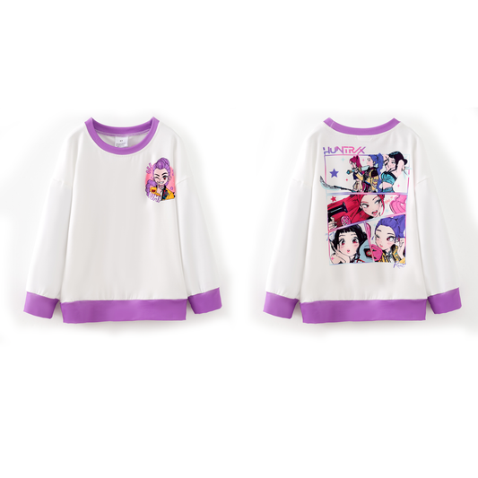 Girls Kpop Demon Hunter Purple Sweatshirt