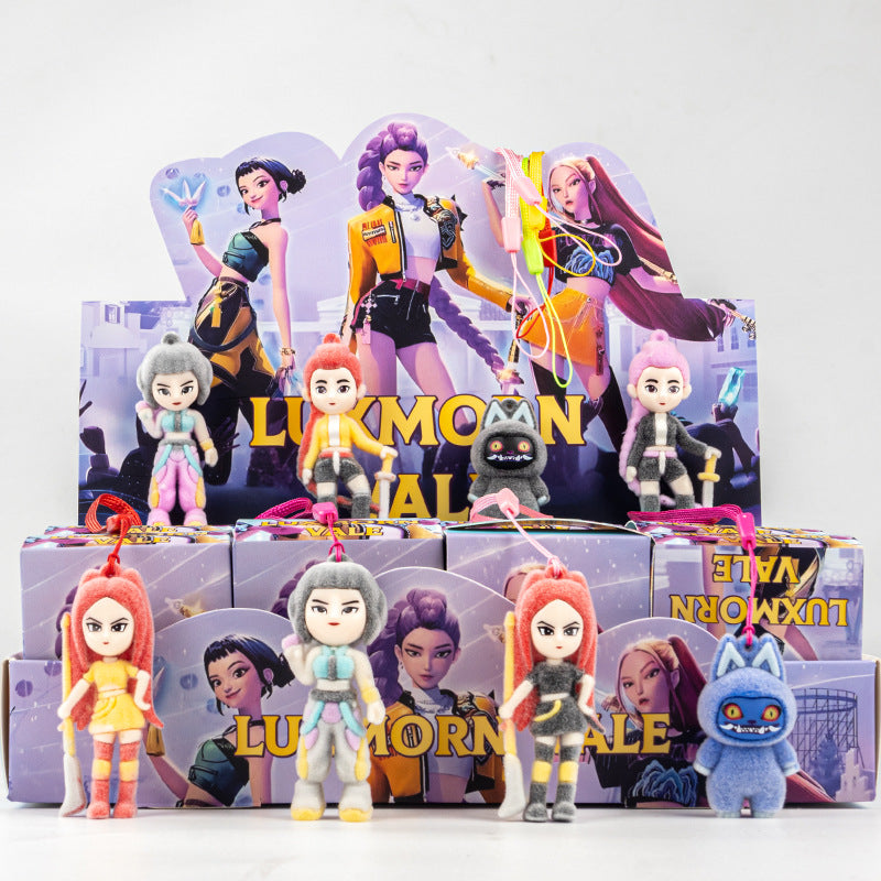 Flocked K-Pop Demon Hunters Blind Box Figure – Labubu Collectible Toy Figurine