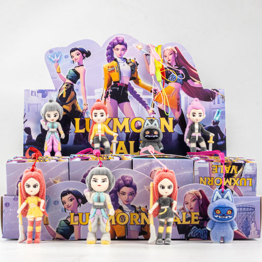 Flocked K-Pop Demon Hunters Blind Box Figure – Labubu Collectible Toy Figurine