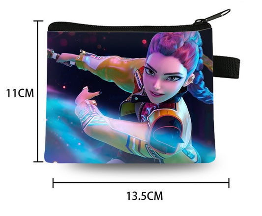 K-Pop Demon Hunters Anime Printed Mini Coin Purse Cute Small Wallet Portable Key & Card Holder