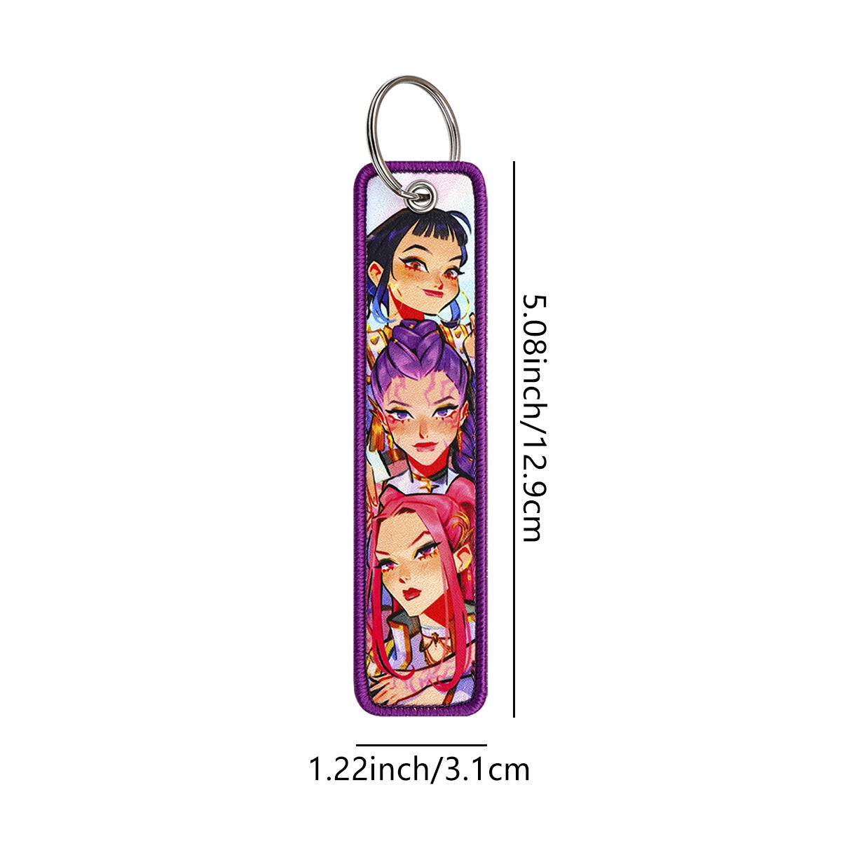 Kpop Demon Hunters Woven Keychain Anime Fabric Bag Charm Accessory