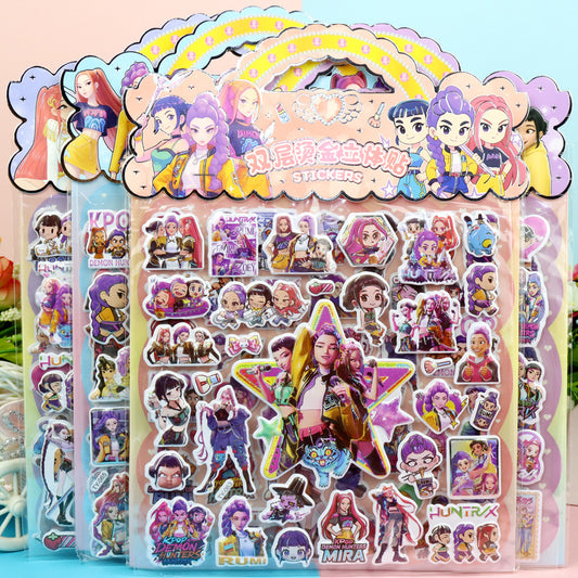 K-Pop Demon Hunters 3D Puffy Stickers Kids Cartoon Layered DIY Anime Movie Merchandise Stickers