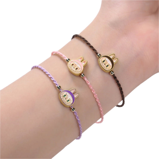 Labubu Cartoon Braided Rope Bracelet – Handmade Cute Wristband Jewelry