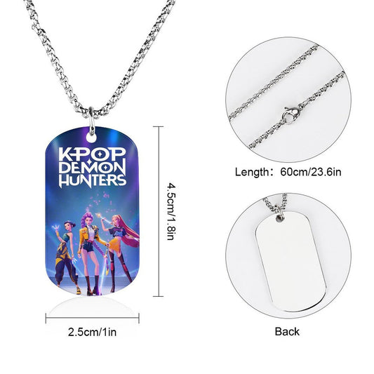 K-Pop Demon Hunters Stainless Steel Pendant Necklace Cartoon Anime Jewelry Accessory