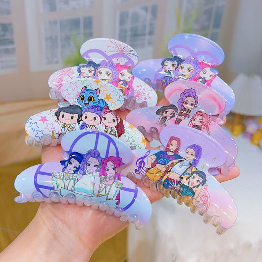 New K-Pop Demon Hunters Plastic Barrettes Hair Claw Clip Trendy Fan Merch Accessory