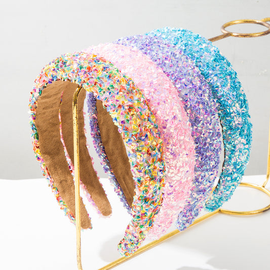 Sparkly Crystal Rhinestone Headband for Women & Girls – Glitter Embellished Wide Hair Band