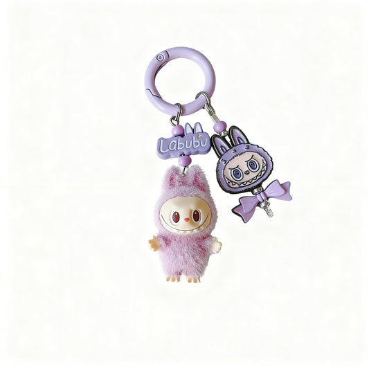Labubu PVC Figure Keychain Trendy Collectible Phone Charm Handmade Car Accessory & Bag Pendant