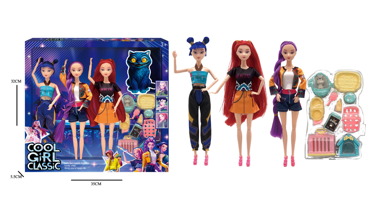 Kpop Demon Hunters Dolls Set Rumi Mira & Zoey Vinyl Figures Collectible Toy