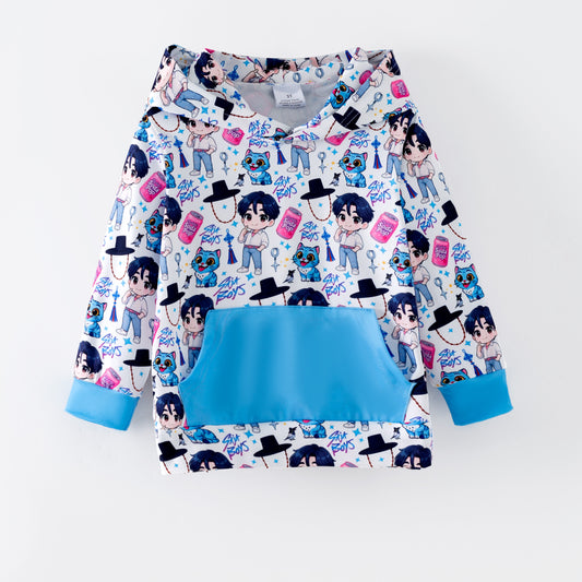 Boys Fall Kpop Demon Hunters Pocket Milk Silk Hoodies