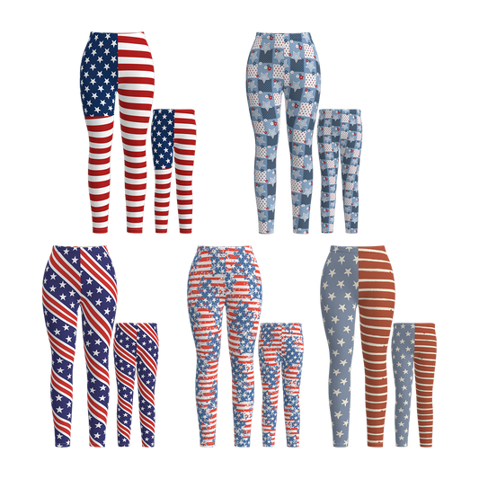Mommy And Me July 4th  Patriotic Day Leggings
