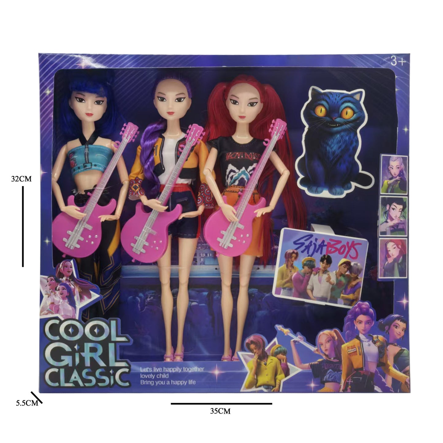Kpop Demon Hunters Dolls Set Rumi Mira & Zoey Vinyl Figures Collectible Toy