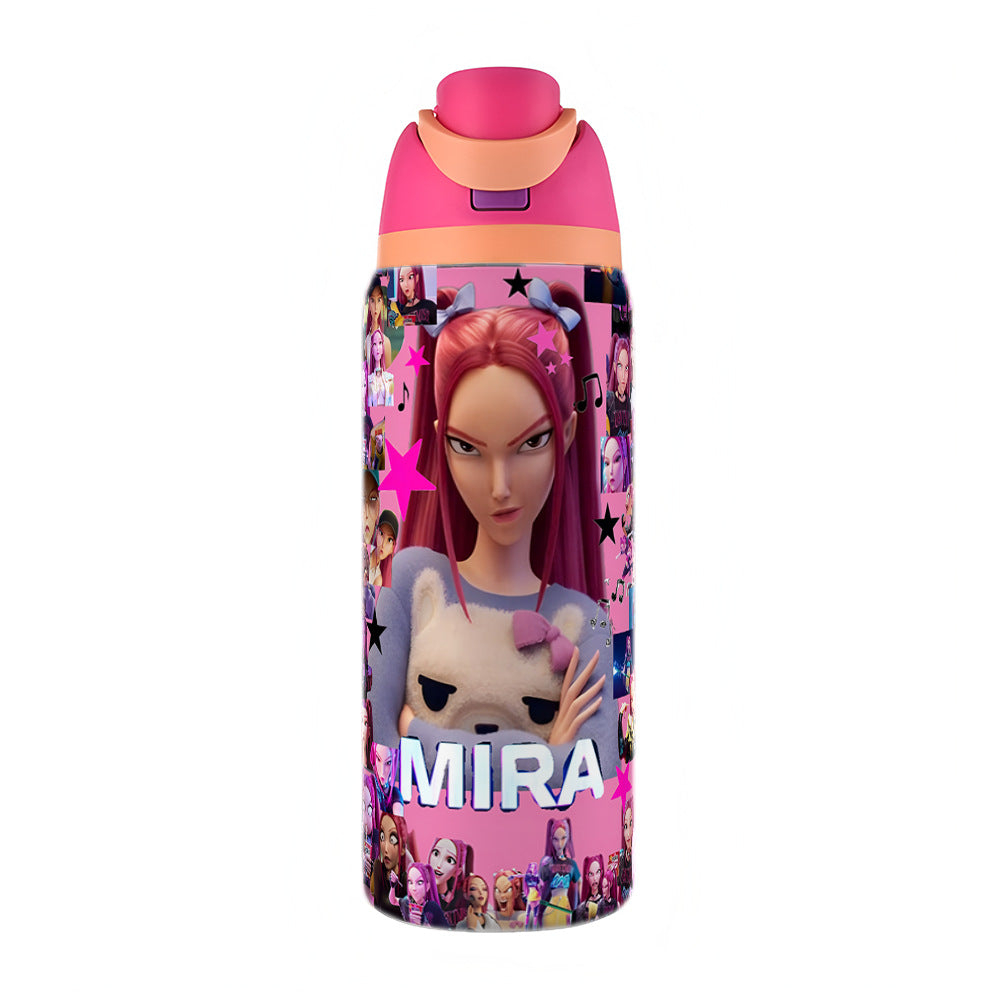 KPOP Demon Hunters 32oz Vacuum Insulated Stainless Steel Water Bottle Straw Cup Sports & Outdoor