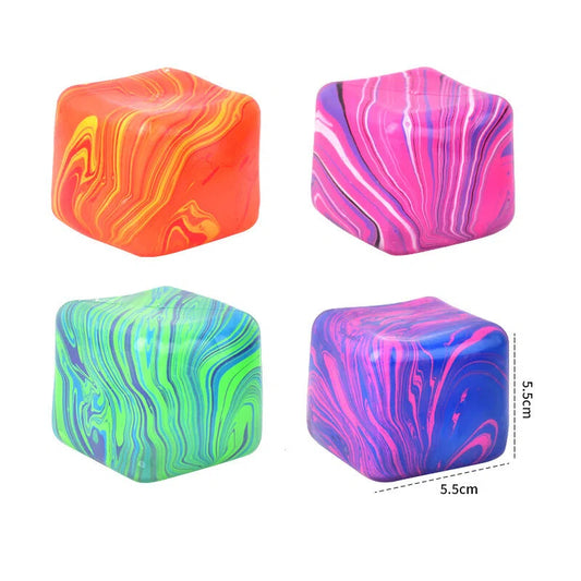 Marbled Nice Cube Slow Rising Stress Relief Squeeze Toy Boxed Set