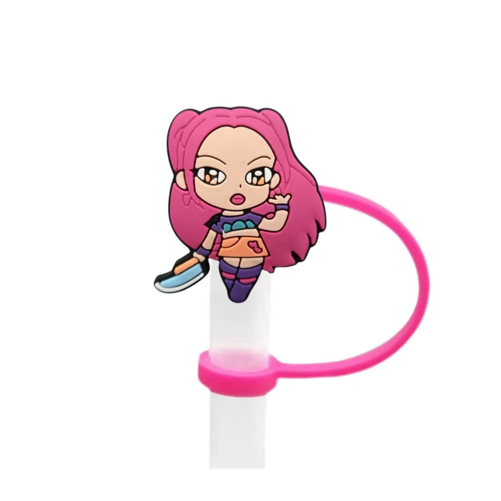 K-Pop Demon Hunters Straw Topper Fits 10mm Large Tumbler Straws Reusable Dust Cap