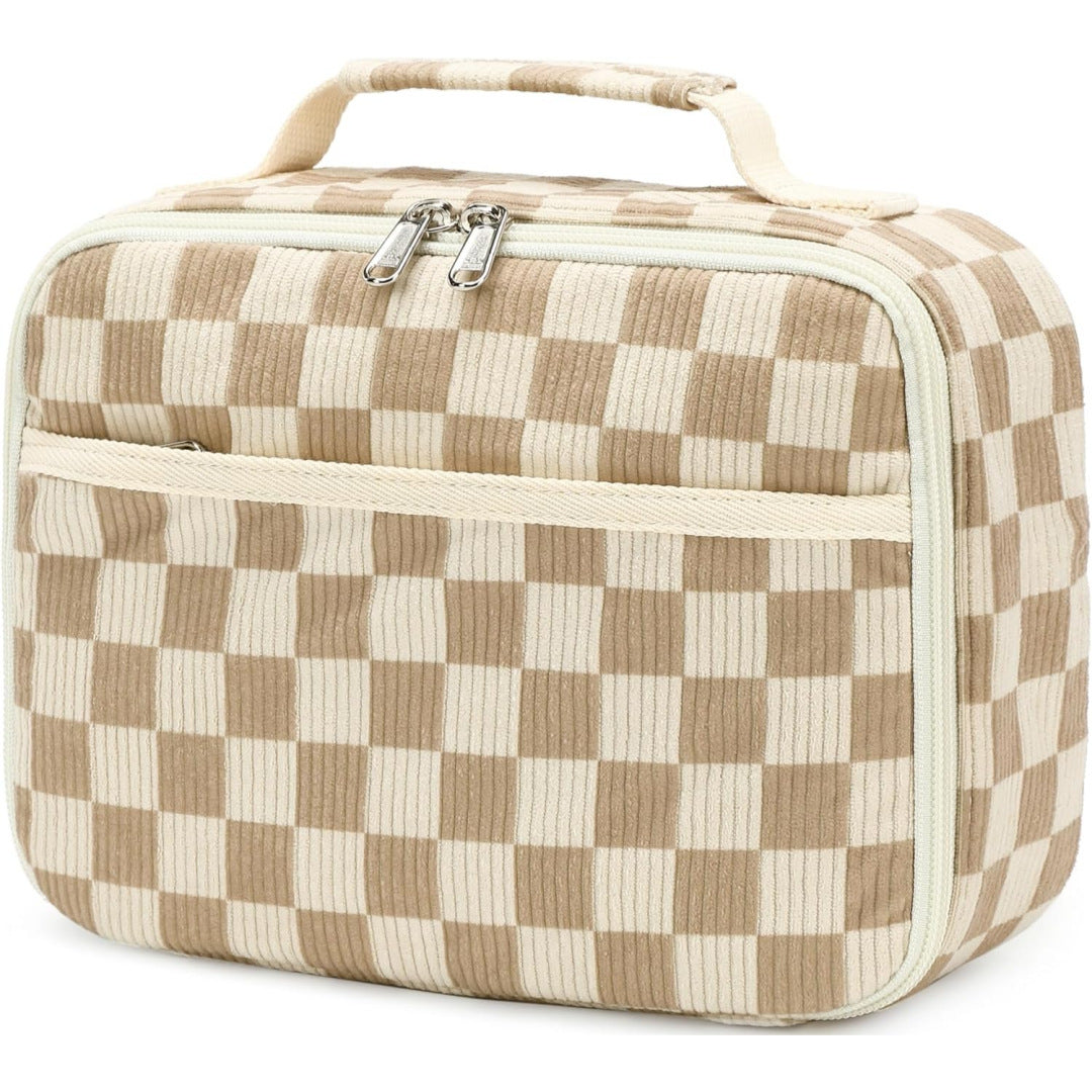 Personalized Corduroy Backpack Lunch Bag Custom Chenille Letter Bag with Charms