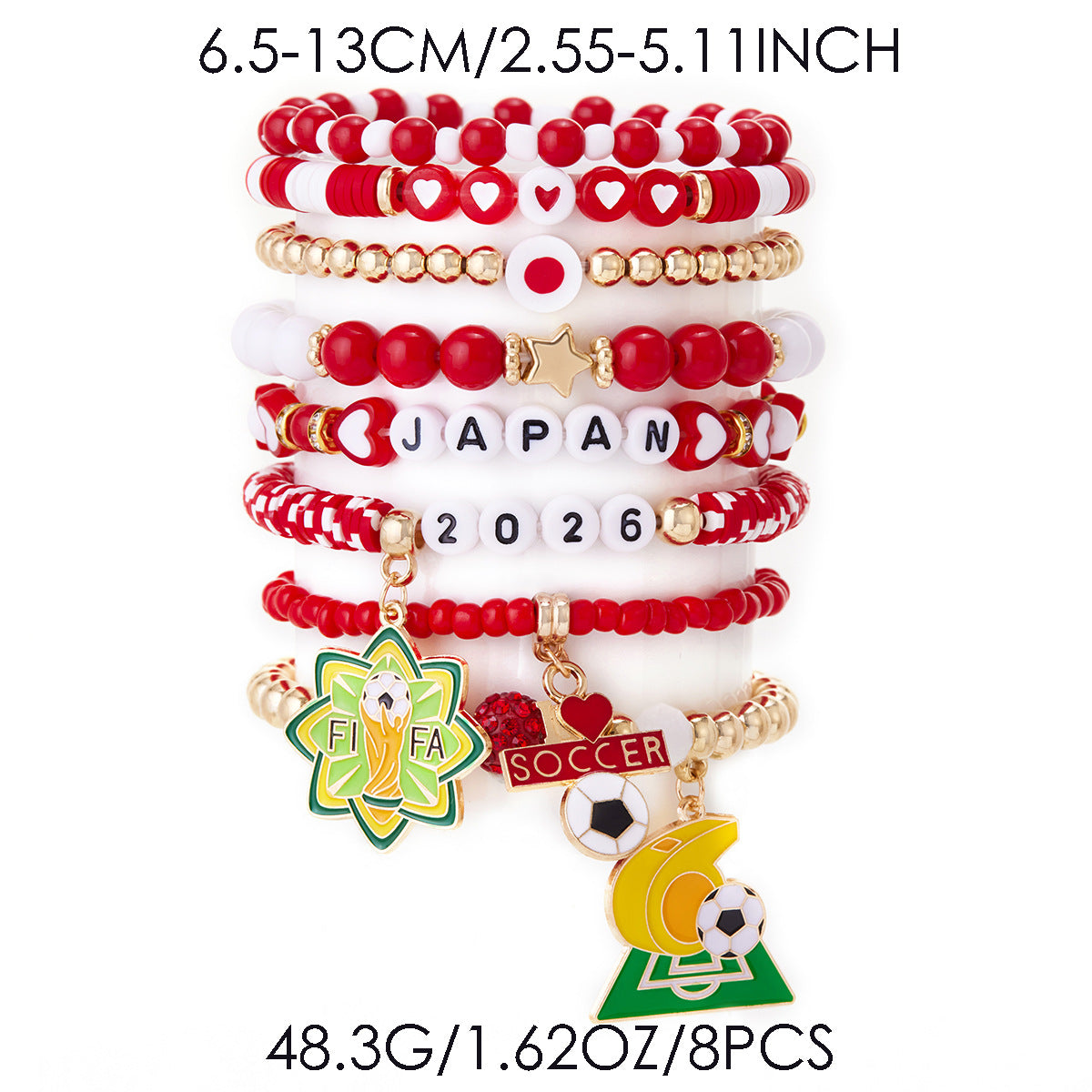 World Cup 2026 Country-Themed Bracelet Set Soccer Fan Jewelry Gift