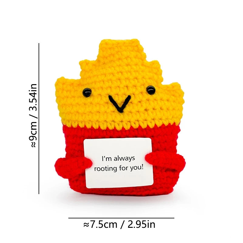 Cute Crochet Figurines with Message Cards – Desk Decor & Gifts