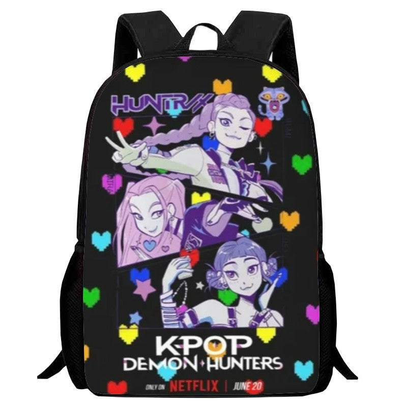 K-pop Demon Hunters Trendy Print Large Backpack Back To School Bag