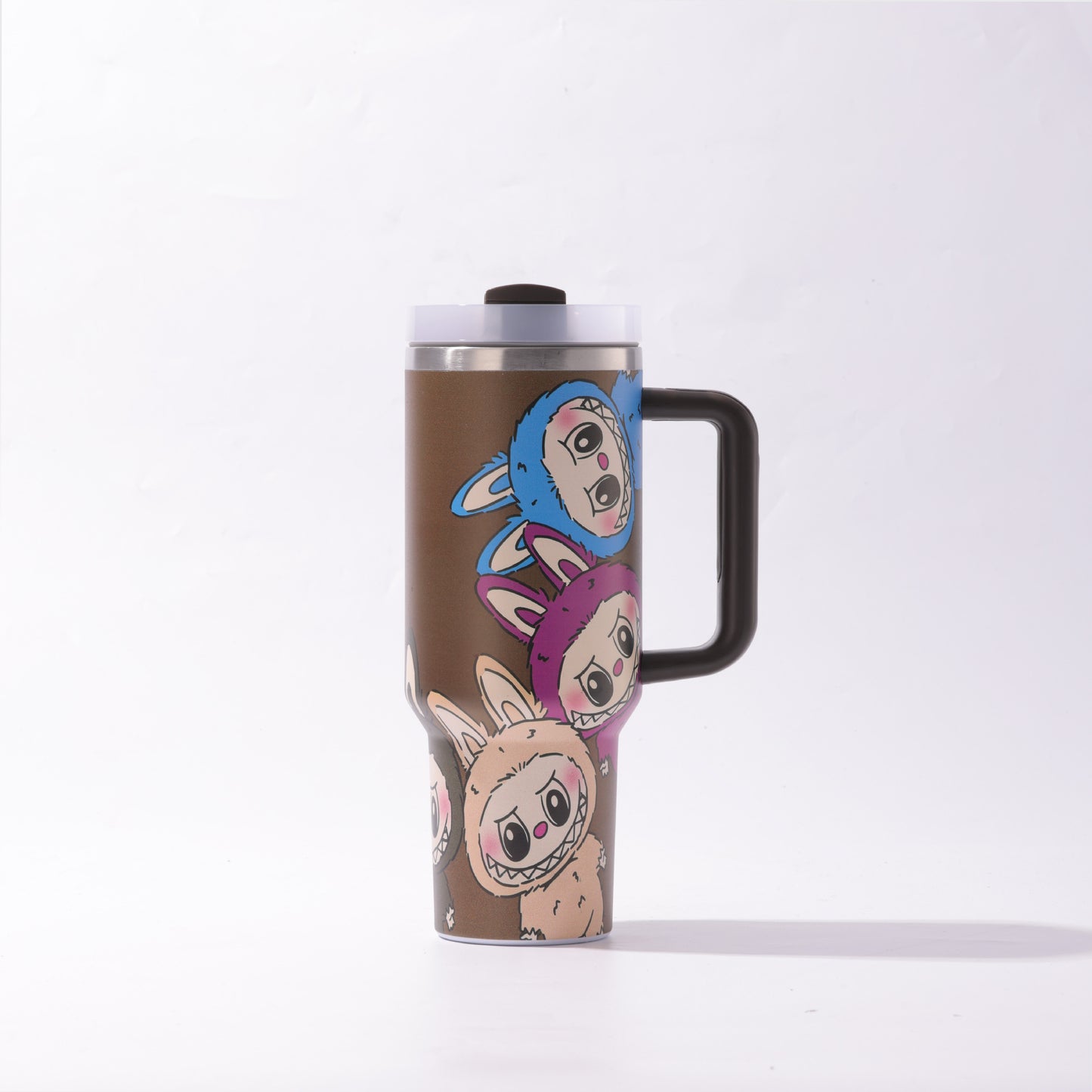 Labubu 40oz Insulated Tumbler with Handle and Straw Car Travel Mug Hot & Cold Stainless Steel Cup