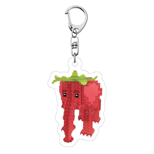 Pixel Style Funny Character Acrylic Keychain Cartoon Pendant Bag Charm