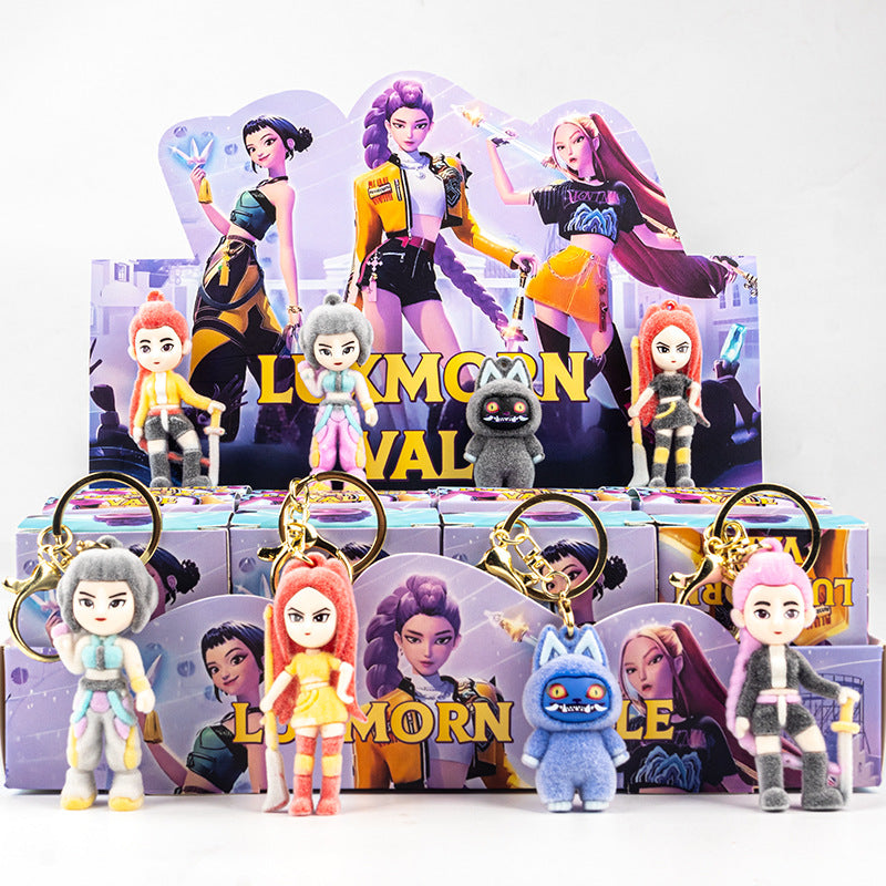 Flocked K-Pop Demon Hunters Blind Box Figure – Labubu Collectible Toy Figurine