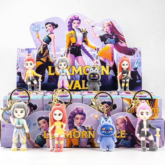 Flocked K-Pop Demon Hunters Blind Box Figure – Labubu Collectible Toy Figurine