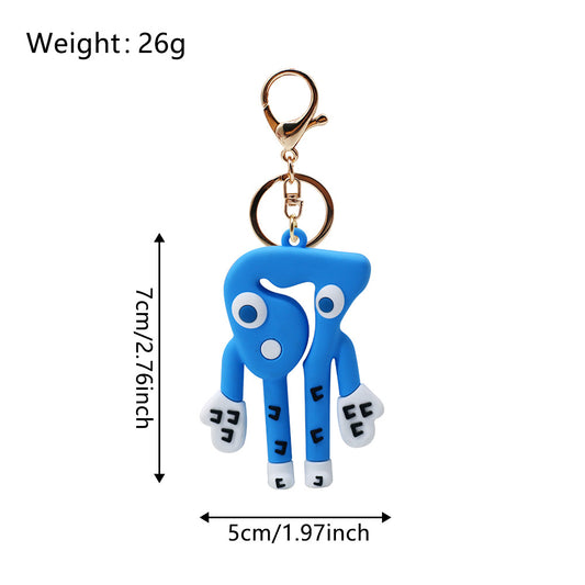 Pixel Style Funny Character Silicone Key Chain Cartoon Pendant Bag Charm