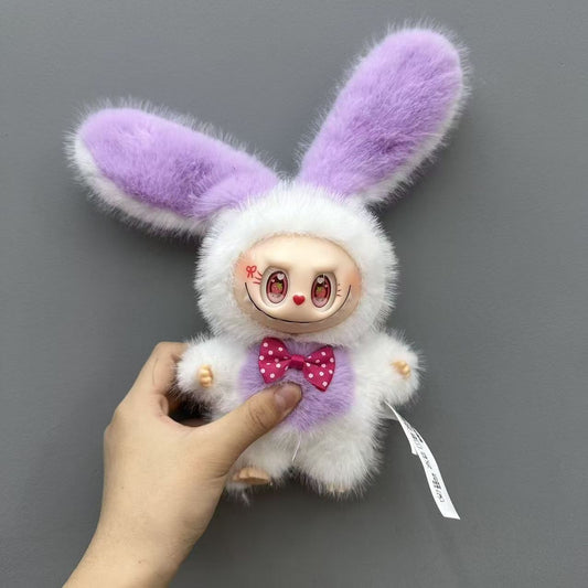 Easter Bunny Bow Plush Key Chain Vinyl & Plush Rabbit Bag Charm Collectible Doll Accessory
