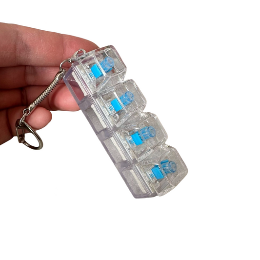 Transparent Click Button Fidget Keychain Stress Relief Multiple Colors