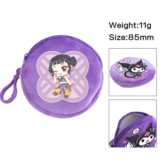 Plush K-pop Demon Hunters Mini Coin Purse & Earphone Case Bag Charm Keychain