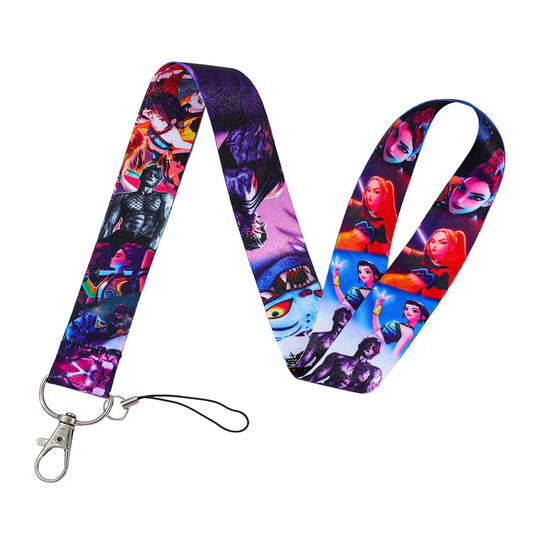 K-Pop Demon Hunters Printed Lanyard Neck Strap ID Badge Holder Keychain Accessory