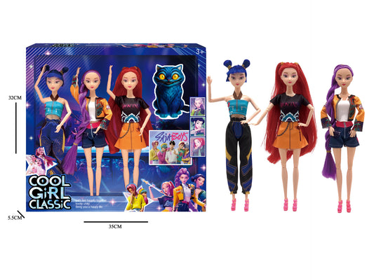 Kpop Demon Hunters Dolls Set Rumi Mira & Zoey Vinyl Figures Collectible Toy