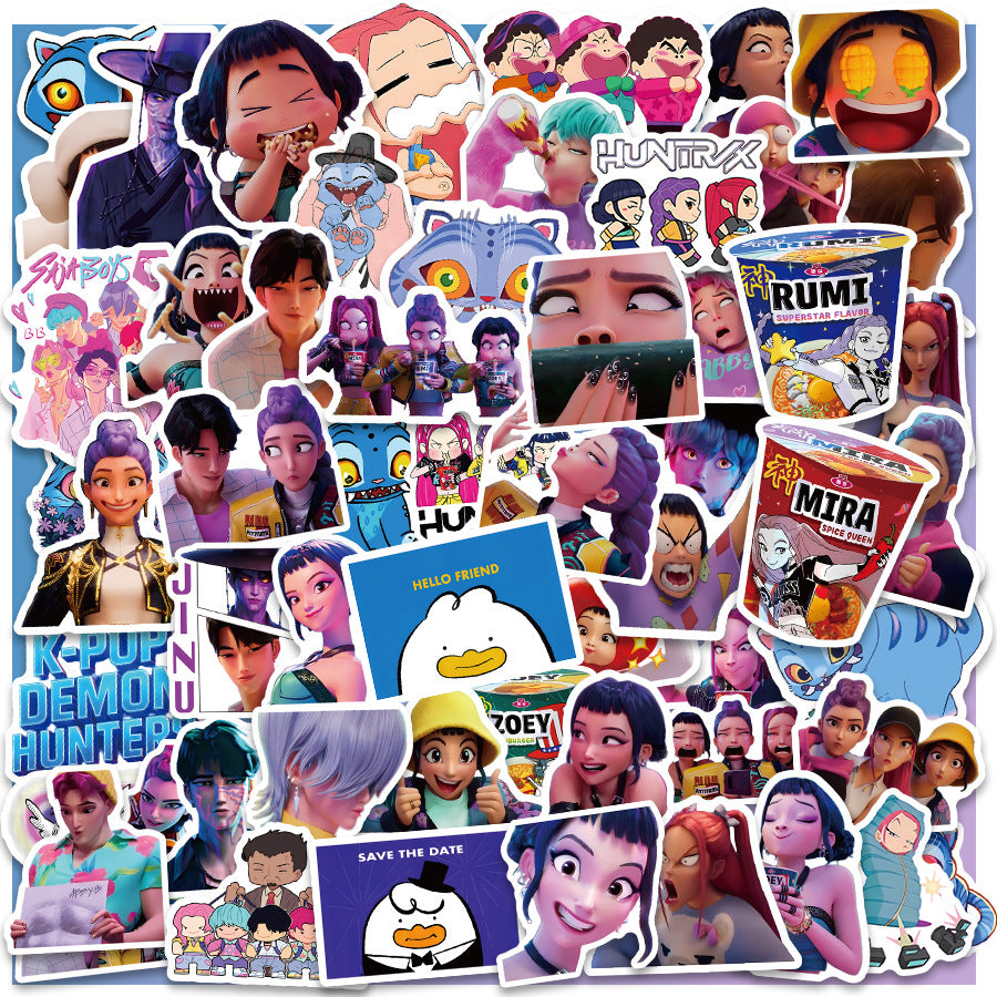 KPOP Huntrix Demon Hunter Girl & Boy Stickers Cartoon Character Decals DIY Scrapbooking & Craft Supplies