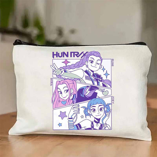 K-pop Demon Hunters Makeup Bag Zipper Pouch Travel Toiletry Bag