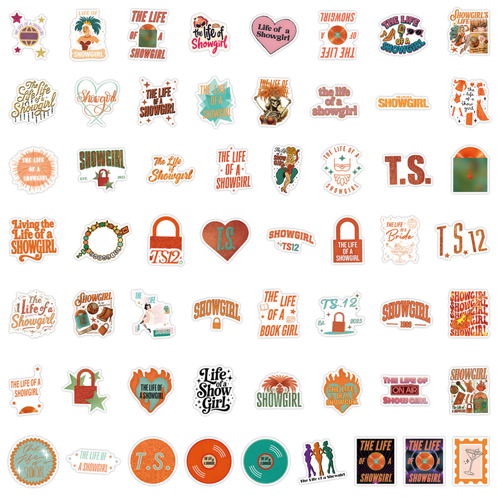 Taylor Swift Sticker Pack The Life of a Showgirl Album Graffiti Stickers Concert & Album Collection Laptop/Luggage Decals