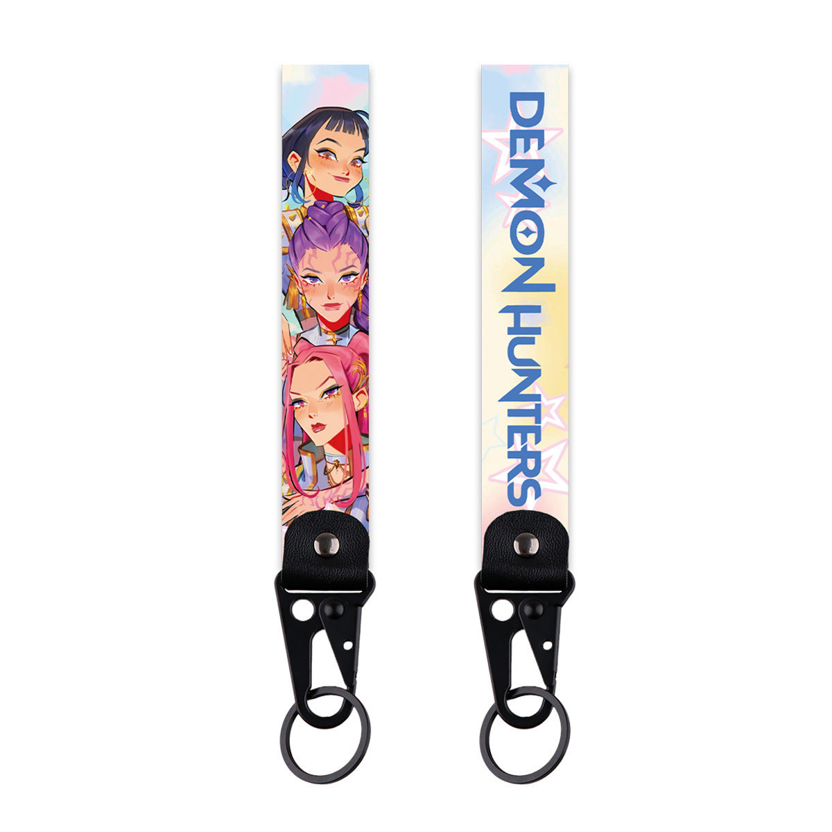 K-Pop Demon Hunters Keychain – Metal Lobster Clasp Pendant with Leather Lanyard